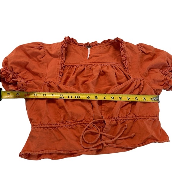Free People Sweet Things Orange Tie Front Top Size XS - Picture 14 of 17